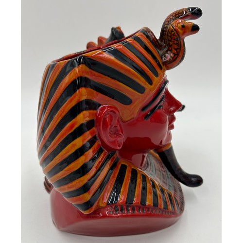 361 - Royal Doulton Large Flambe Character Jug The Pharaoh D7028, 20cm h, limited edition 865/1500 with ce... 