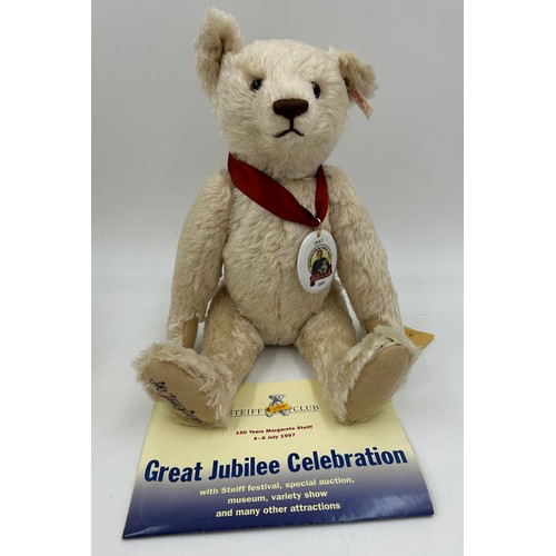 1079 - Two Steiff Bears to include 'Apollonia' The Jubilee Bear for 150th Birthday growler with labels 42cm... 