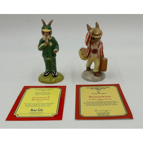 268 - Nine Royal Doulton Bunnykins : DB251 Captain Cook Limited Edition 2284/2500, DB236 Waltzing Matilda ... 