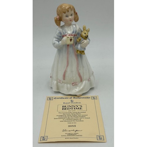 258 - Four Royal Doulton figurines to include 'Tumbling' HN 3289 limited edition 84/2500 with certificate ... 