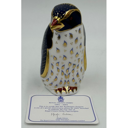 373 - Five Royal Crown Derby Paperweights to include Duckling in a Members Guild box, Rock hopper Penguin ... 