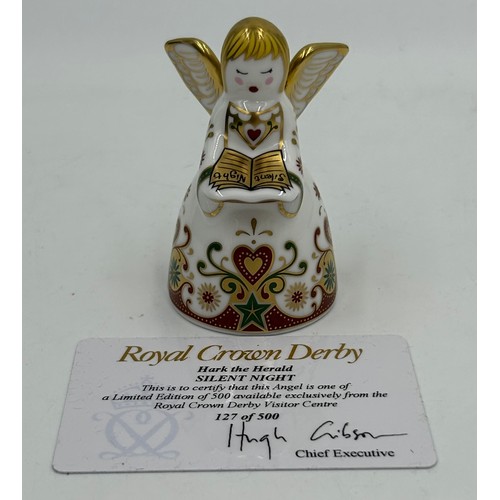 375 - Four Royal Crown Derby paperweights to include Thistle Donkey limited edition 632/1500, Holly Donkey... 