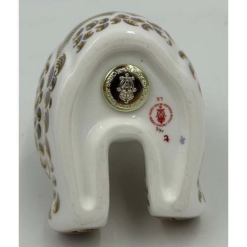 376 - Four Royal Crown Derby Paperweights to include Teddy Bear limited edition commissioned by Harrods 13... 