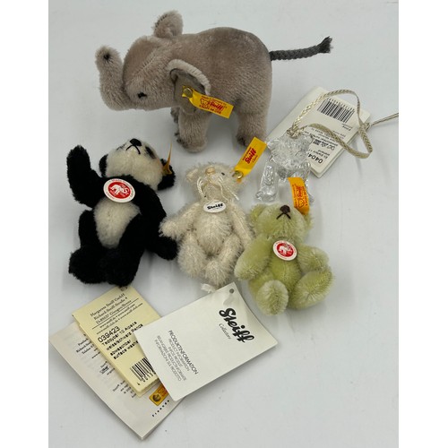 1073 - A selection of miniature Steiff Animals to include 12cm h Teddy Bear Nutcracker Ornament limited edi... 