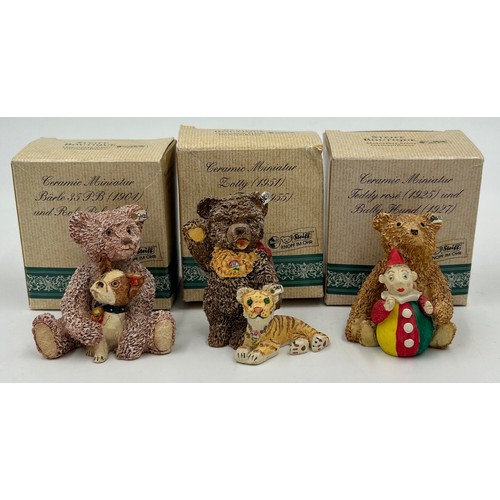 1069 - A collection of Steiff Bears to include Teddy Blond 42 (Growler) boxed 40cm h, Teddy Bear Christmas ... 