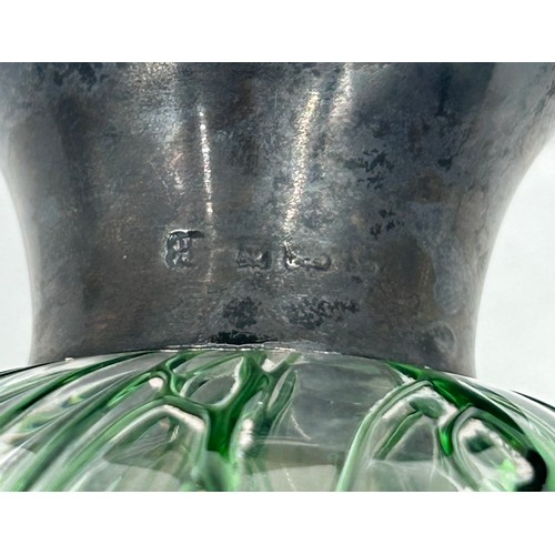 419 - A late Victorian glass decanter with silver collar, Birmingham. Marks partly rubbed but probably by ... 