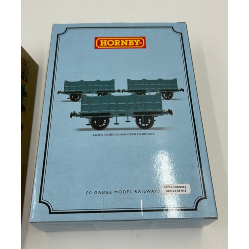 1120 - Boxed Hornby Rocket Rolling Stock consisting of R40102 3-pack L&MR 3rd Class Open Coaches, R60014 L&... 