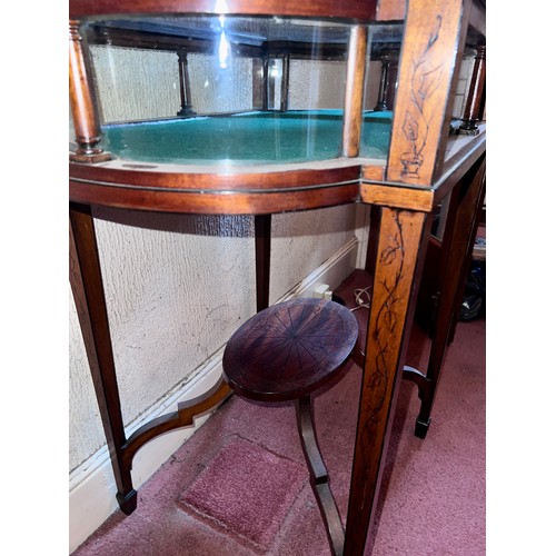 94 - A mahogany bijouterie table/ vitrine. 82 h x 76 w x 47cm d.