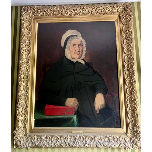 1398 - Oil on canvas portrait of Mary Flighley 1747-1846, died Oct 29 1846, taken her in her 96th year. Ins... 