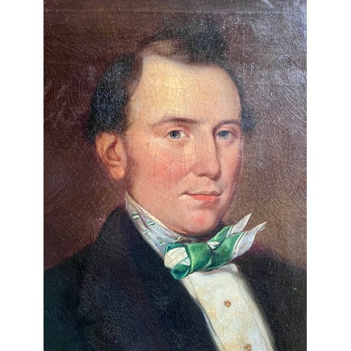 1401 - Oil on canvas portrait of John Sinclair 1805-1978, unsigned. 75 x 62cm sight size.