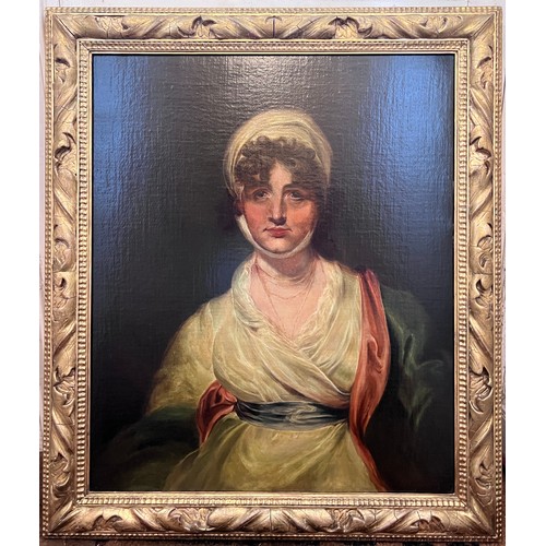 1404 - A 19thC copy of a Thomas Lawrence portrait of Sarah Siddons oil on canvas, artist unknown, in gilt f... 