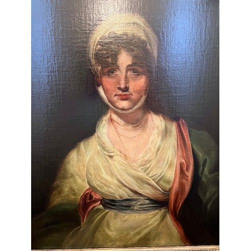 1404 - A 19thC copy of a Thomas Lawrence portrait of Sarah Siddons oil on canvas, artist unknown, in gilt f... 