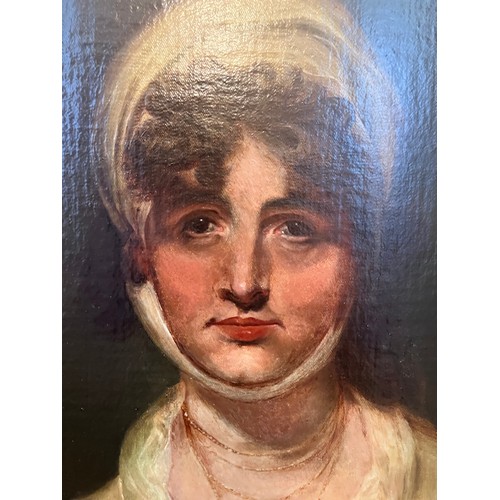 1404 - A 19thC copy of a Thomas Lawrence portrait of Sarah Siddons oil on canvas, artist unknown, in gilt f... 