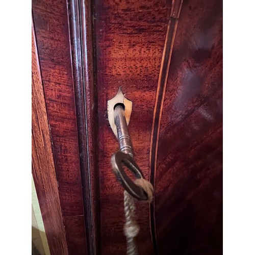 993 - A Fox of Hull mahogany pagoda top longcase clock with date aperture and subsidiary seconds dial. 239... 