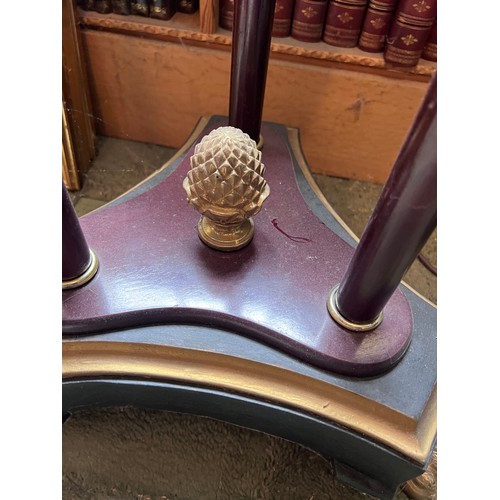 87 - French style side table with marble top and lions paw feet. 70cm h, top 30cm d.