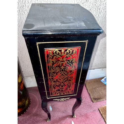 72 - An ebonised and boulle effect four height chest of drawers 80cm h x 35cm w x 28cm d.