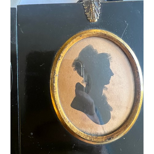 1381 - Nine various late 18th and early 19thC silhouettes to include two on wax.
3  x ( 8cm x 7cm) 5 x (9cm... 