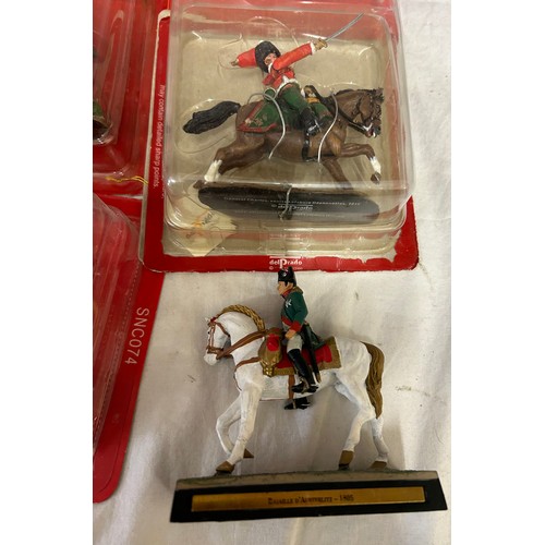 1137 - A large collection of boxed Del Prado figurines on horseback to include Austrian, French, British, S... 