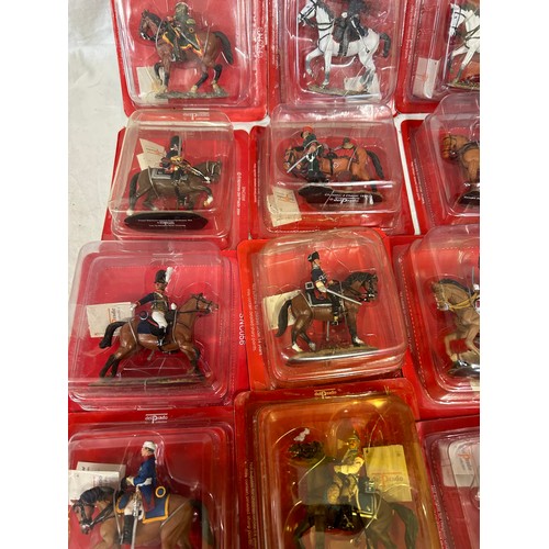 1137 - A large collection of boxed Del Prado figurines on horseback to include Austrian, French, British, S... 