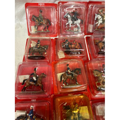 1137 - A large collection of boxed Del Prado figurines on horseback to include Austrian, French, British, S... 