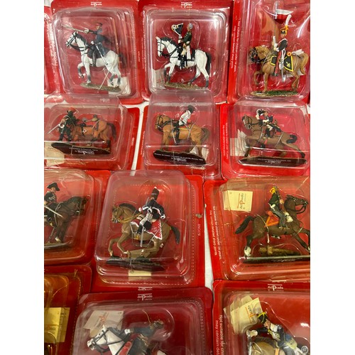 1137 - A large collection of boxed Del Prado figurines on horseback to include Austrian, French, British, S... 