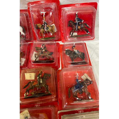 1137 - A large collection of boxed Del Prado figurines on horseback to include Austrian, French, British, S... 