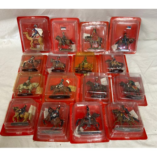 1138 - A collection of boxed Del Prado figurines on horseback to include Austrian, French, British, Portugu... 