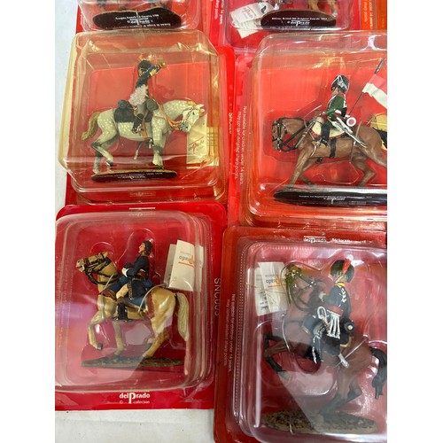 1138 - A collection of boxed Del Prado figurines on horseback to include Austrian, French, British, Portugu... 