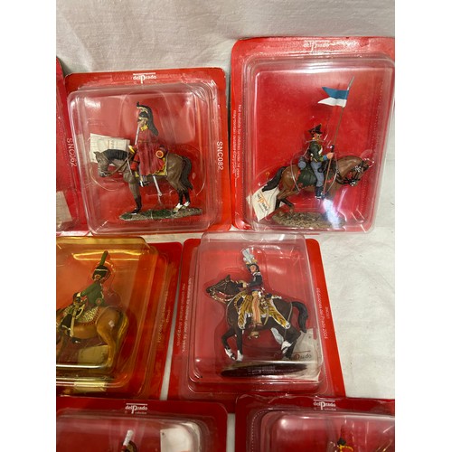 1138 - A collection of boxed Del Prado figurines on horseback to include Austrian, French, British, Portugu... 