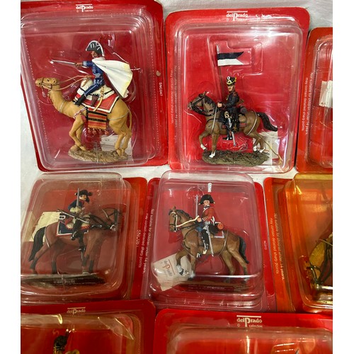 1138 - A collection of boxed Del Prado figurines on horseback to include Austrian, French, British, Portugu... 