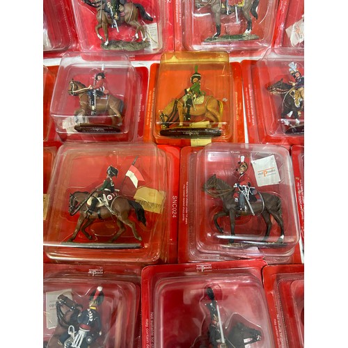 1138 - A collection of boxed Del Prado figurines on horseback to include Austrian, French, British, Portugu... 