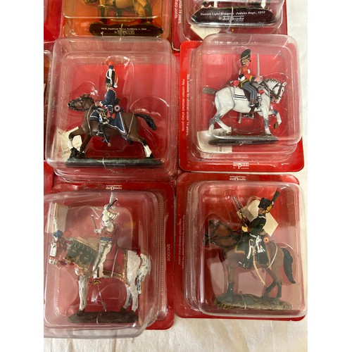 1139 - A collection of boxed Del Prado figurines on horseback to include Austrian, French, British, Danish,... 