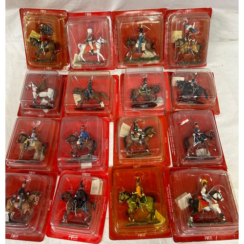 1140 - A collection of boxed Del Prado figurines on horseback to include Austrian, French, British, Danish,... 