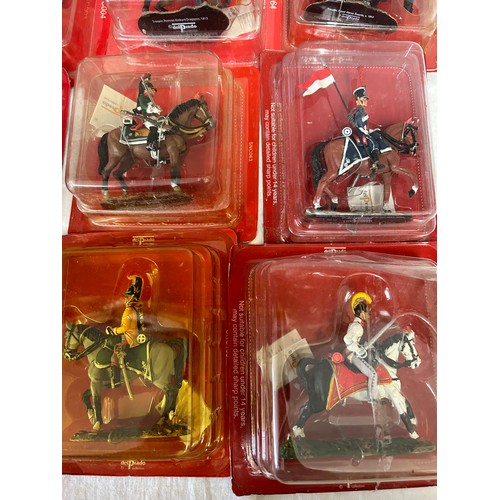 1140 - A collection of boxed Del Prado figurines on horseback to include Austrian, French, British, Danish,... 