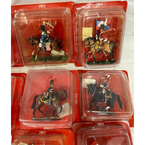 1140 - A collection of boxed Del Prado figurines on horseback to include Austrian, French, British, Danish,... 