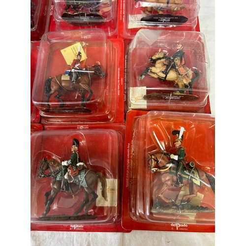 1141 - A collection of boxed Del Prado figurines on horseback to include Saxony, Hungary, Austrian, French,... 