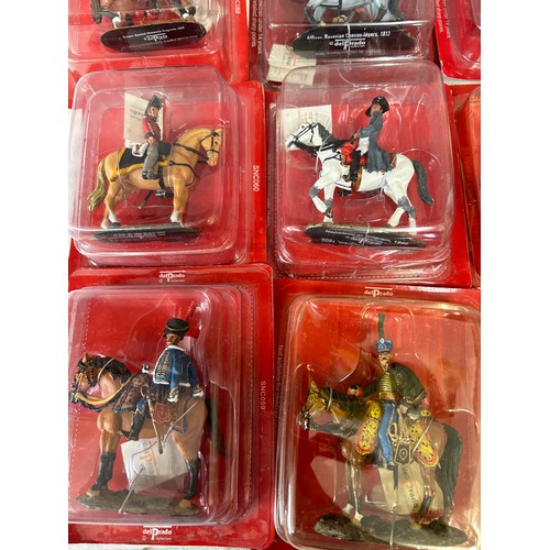 1141 - A collection of boxed Del Prado figurines on horseback to include Saxony, Hungary, Austrian, French,... 