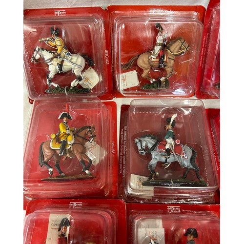 1141 - A collection of boxed Del Prado figurines on horseback to include Saxony, Hungary, Austrian, French,... 