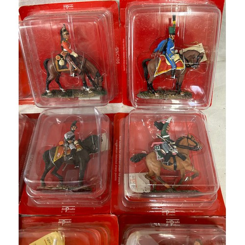 1141 - A collection of boxed Del Prado figurines on horseback to include Saxony, Hungary, Austrian, French,... 