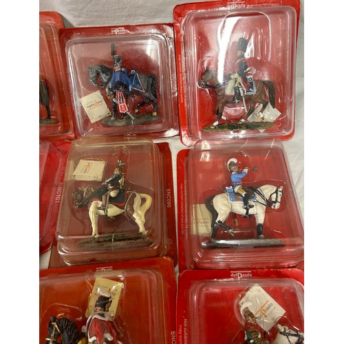 1144 - A collection of boxed Del Prado figurines on horseback to include Prussian, French, Spanish, etc (16... 