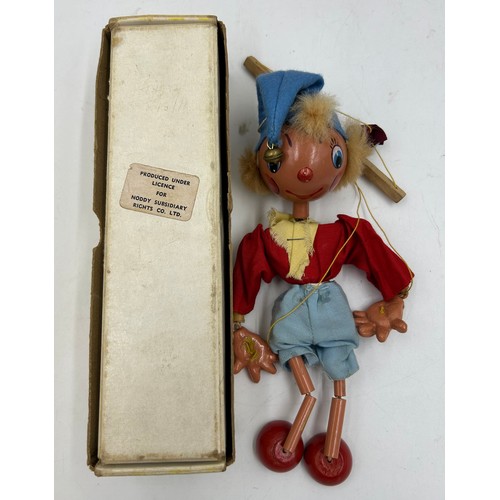 1149 - Pelham Puppets to include a vintage Noddy, SL17 'Bimbo' clown and SL18 Skeleton. (3)