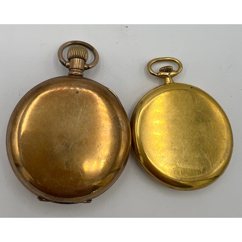 702 - Two gold plated pocket watches to include S Kocher & Co. With white dial and subsidiary seconds dial... 