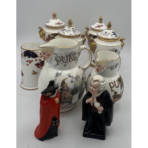 234 - A collection of 20thC ceramics to include Coalport vases, Punch jugs and Royal Doulton figures Buzfu... 