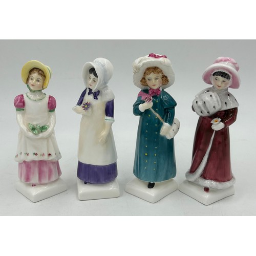 243 - Royal Doulton figurines to include: The Balloon Seller HN583 23cm h, Forty winks HN1974 17cm h, Carr... 