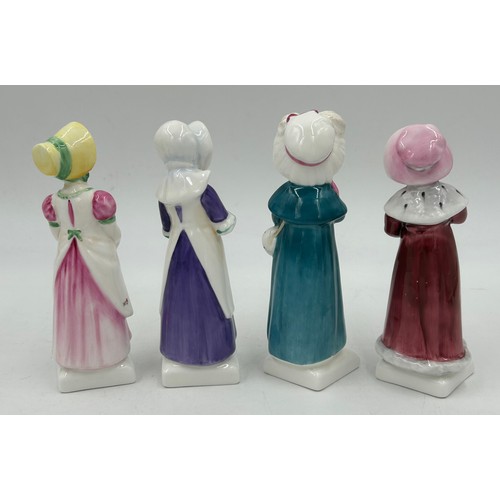 243 - Royal Doulton figurines to include: The Balloon Seller HN583 23cm h, Forty winks HN1974 17cm h, Carr... 