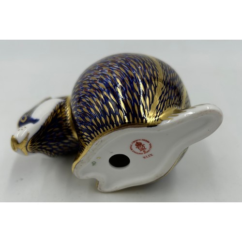 392 - Five Royal Crown Derby Paperweights to include Swimming Dolphin, Mother Fox, Badger and 2 x Wigeon D... 