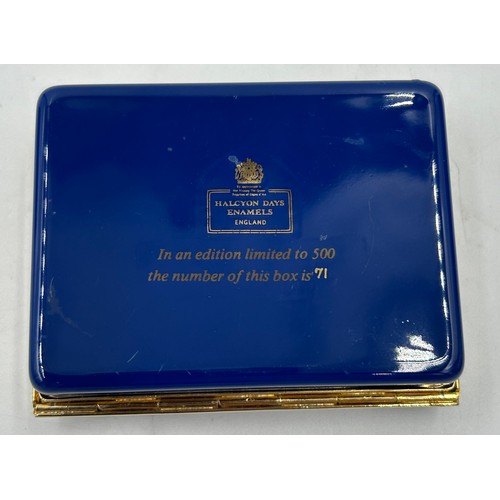 395 - A collection of Halcyon Days Enamels to include VE Day Celebration box by Kevin Walsh limited editio... 