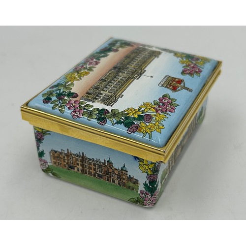 395 - A collection of Halcyon Days Enamels to include VE Day Celebration box by Kevin Walsh limited editio... 