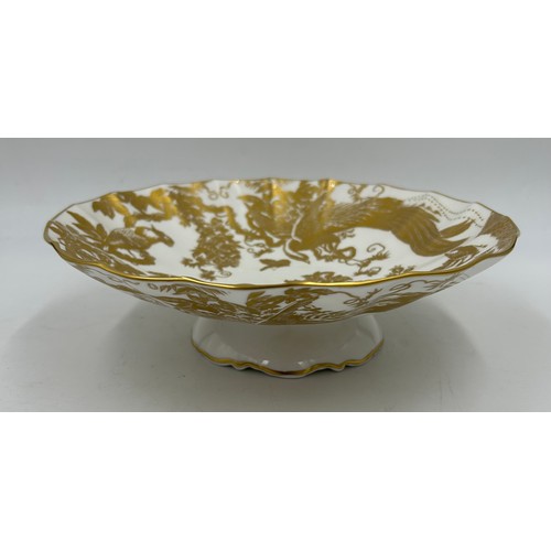 396 - Royal Crown Derby Bone China 'Gold Aves' Footed Bowl 10cm d x 8 cm h with A1235/XL to base along wit... 