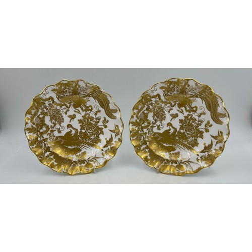 396 - Royal Crown Derby Bone China 'Gold Aves' Footed Bowl 10cm d x 8 cm h with A1235/XL to base along wit... 